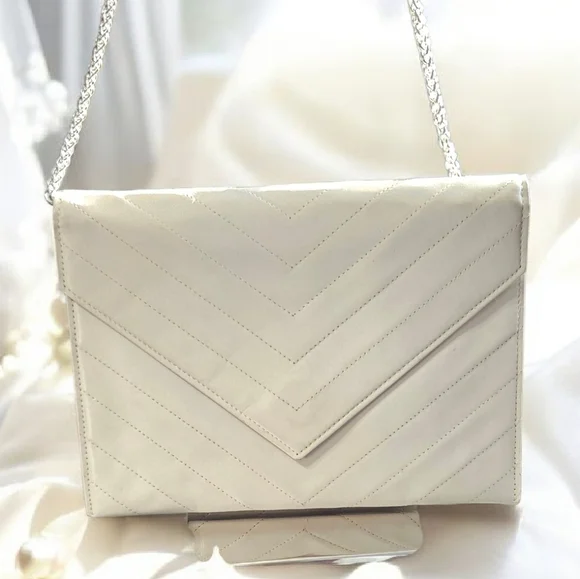 YSL Yves Saint Laurent Leather clutch/w Crossbody Strap-Authentic - Picture 12 of 12